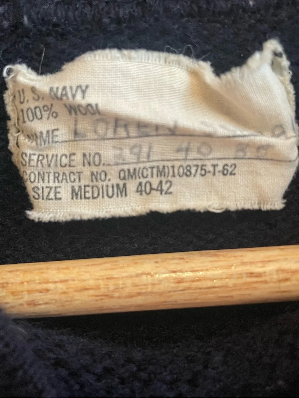Vintage 1962 US Navy 100% Wool Mock Turtleneck Sweater